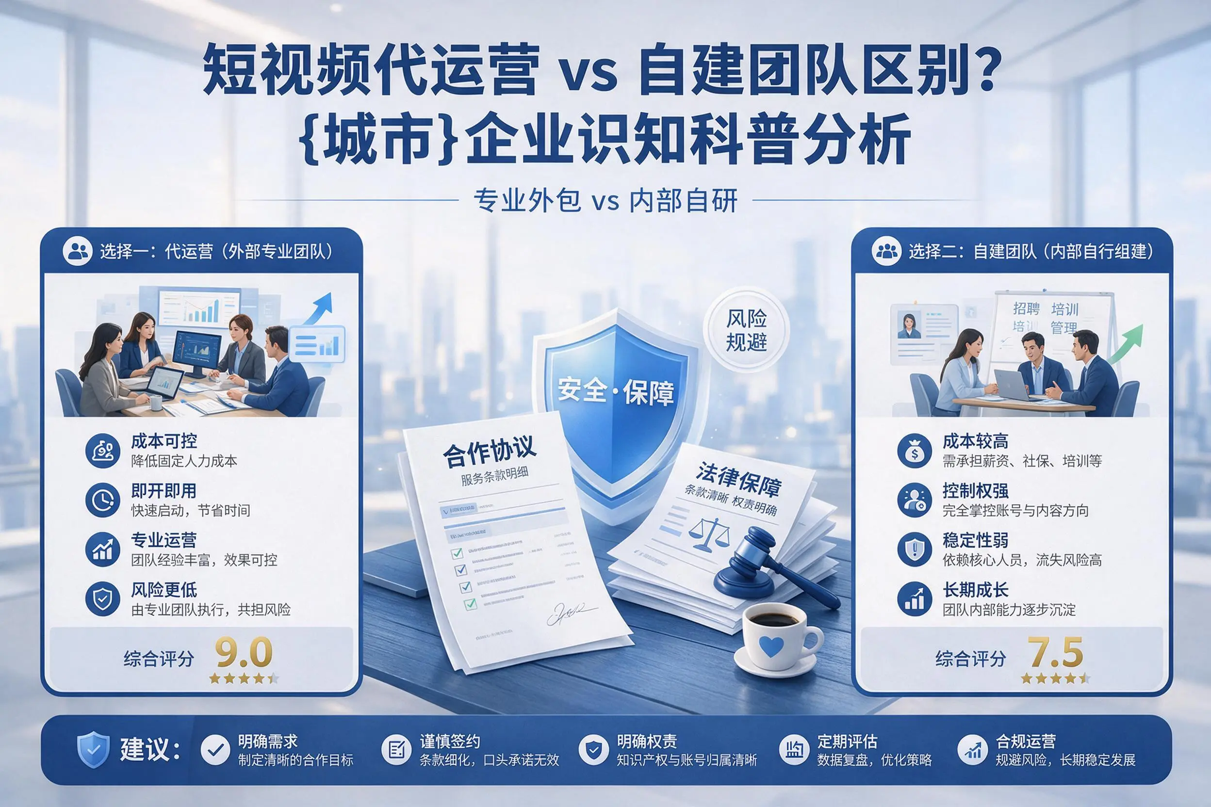 短视频代运营与自建团队区别？万宁企业认知科普分析