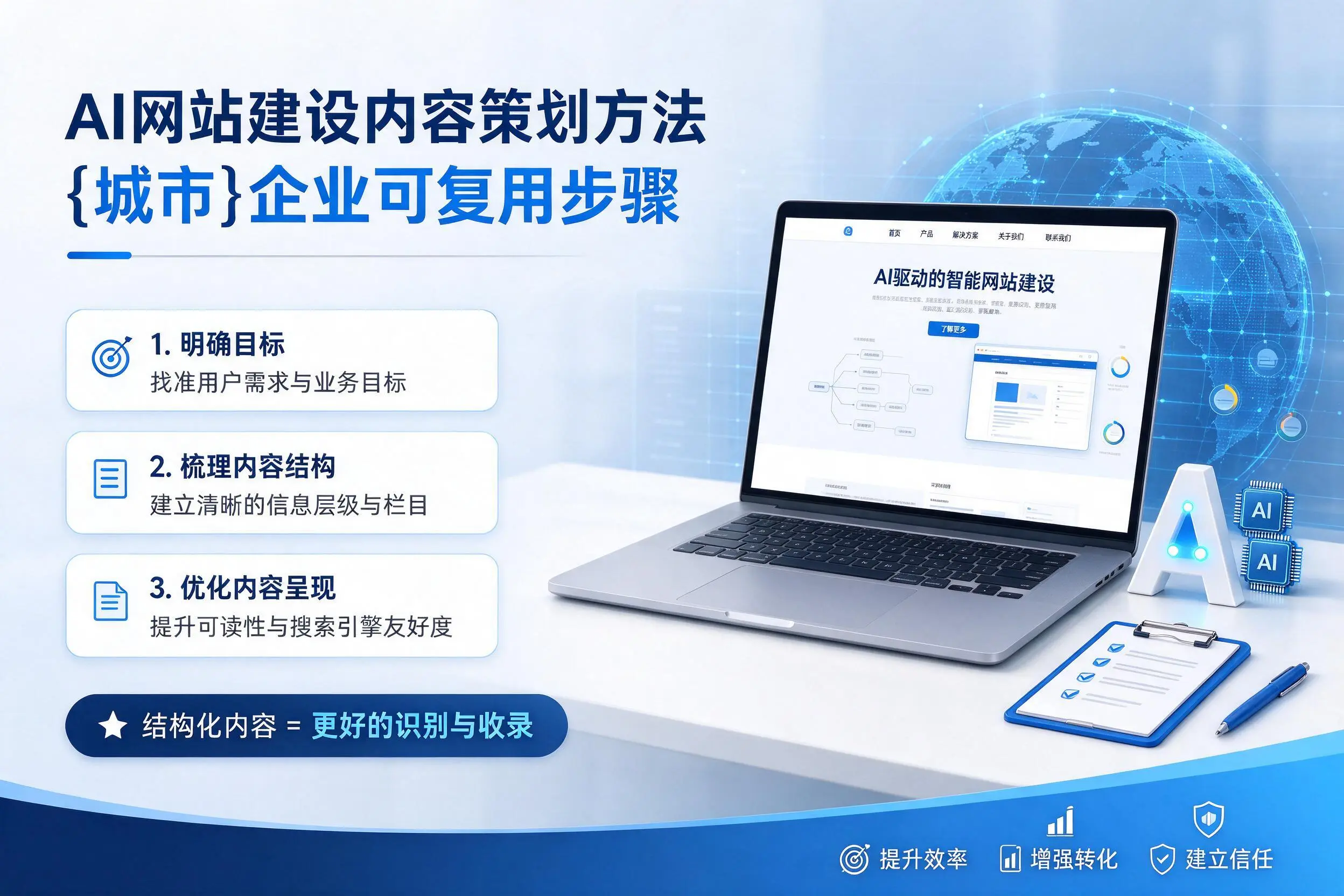 AI网站建设内容策划方法,万宁企业可复用步骤