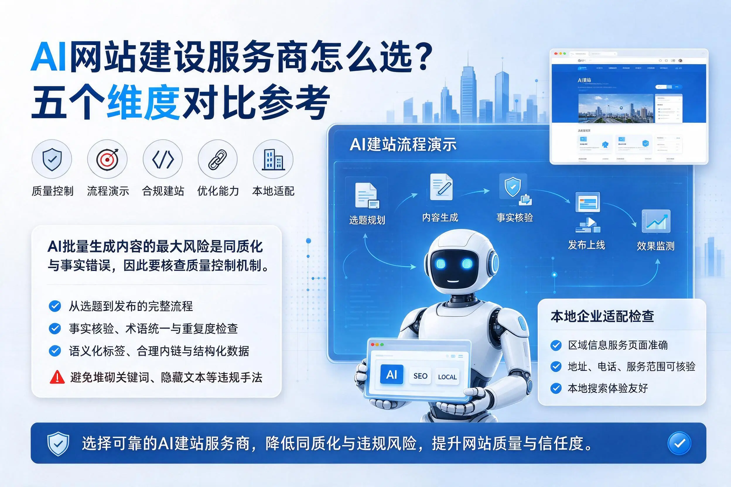 万宁AI网站建设服务商怎么选?五个维度对比参考